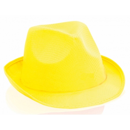 Gele trilby hoedjes voor volwassenen