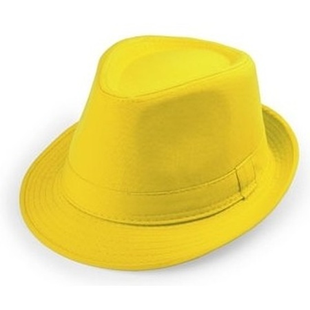 Party carnaval set - hat and party sunglasses - yellow - for adults