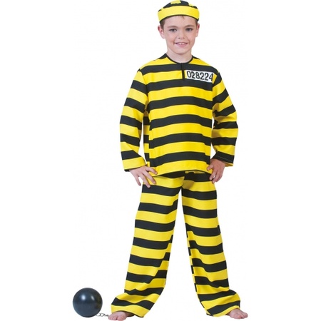 Yellow black thief costume for kids