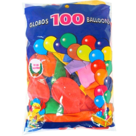 100 gekleurde ballonnen inclusief pomp