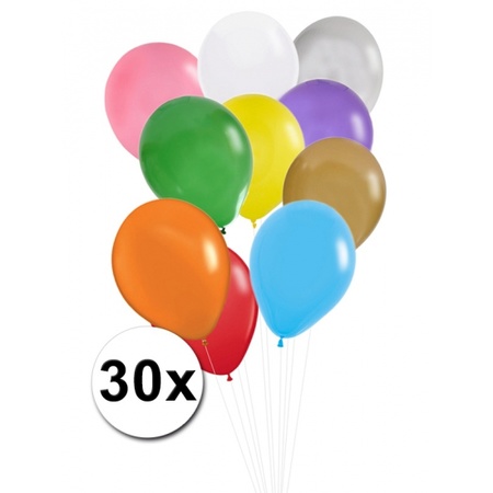 30 stuks ballonnen in verschillende kleuren