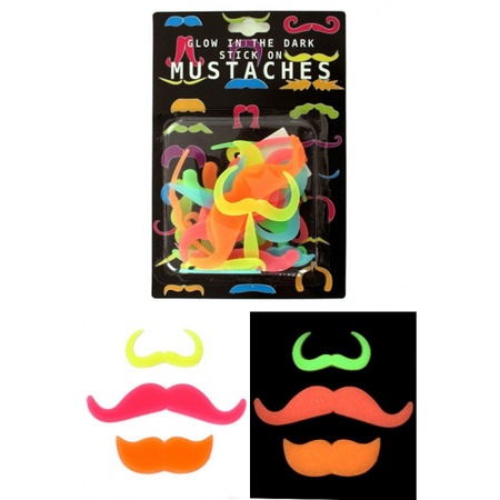 Glow in the dark moustaches