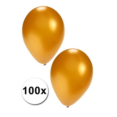 100x Gouden feest ballonnen