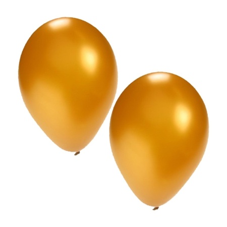 60x balloons white and gold 27 cm