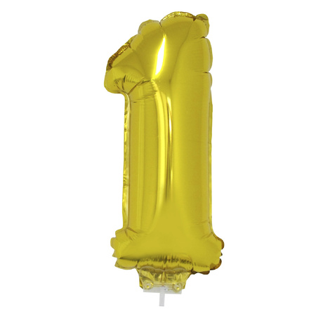 Folie ballonnen cijfer 16 goud 41 cm