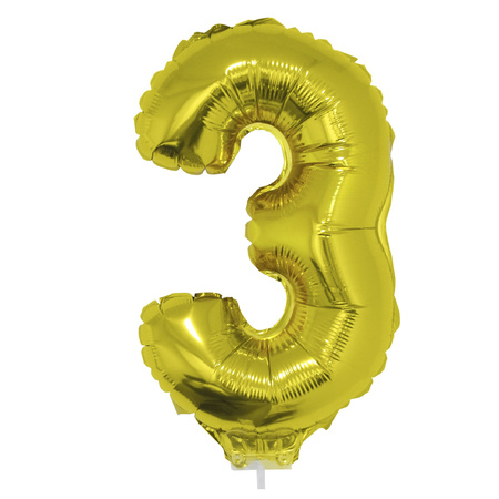 Opblaas Ballonnen - 2023 - goud - op stokje - 41 cm