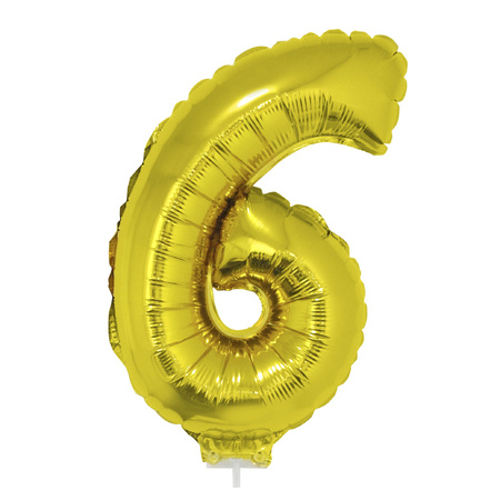 Folie ballonnen cijfer 16 goud 41 cm