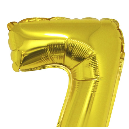 Folie ballonnen cijfer 17 goud 41 cm
