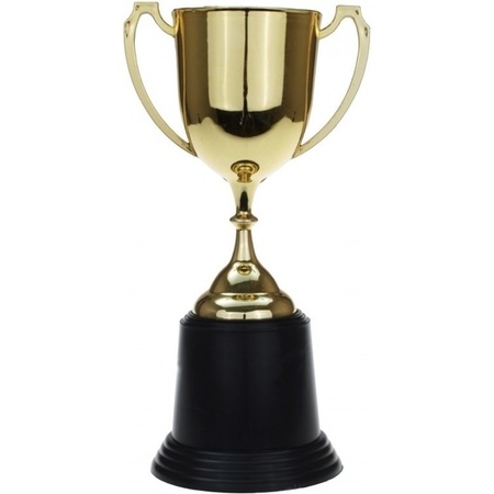 Gold trophy cup with ears 22 cm