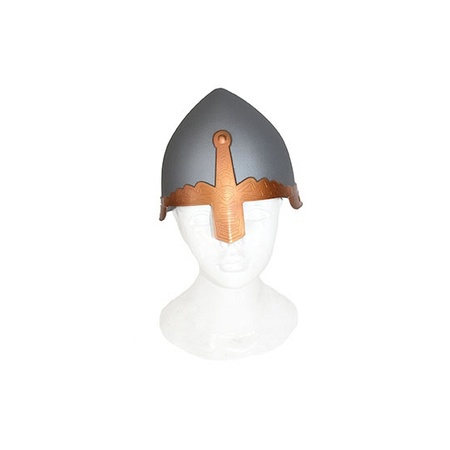 Grijze ridder verkleed helm half ei model