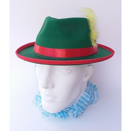 Green Tyrolean hat dress up accessory for adults