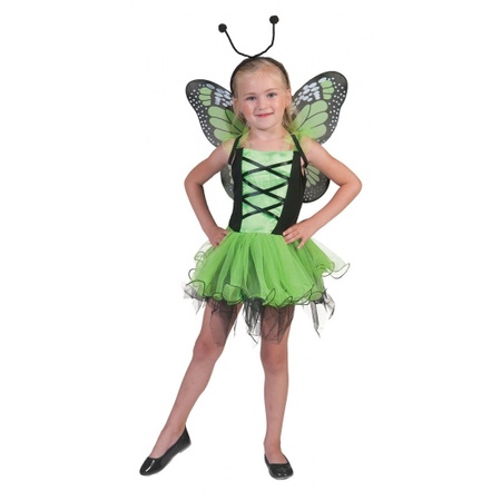 Green butterfly dress for kids