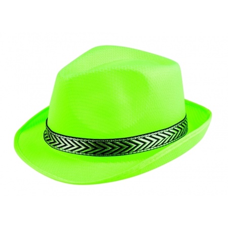 Groene trilby hoed met gouden band