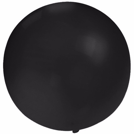 Gender reveal ballon voor party / feestje incl blauw en roze confetti zwart 60 cm