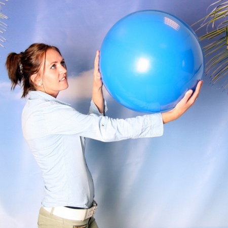 Reuze ballon blauw 65 cm