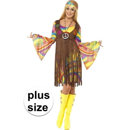 Mammoet maak je geïrriteerd Uitdrukking Grote maat hippie verkleedkleding voor dames | Fun en Feest