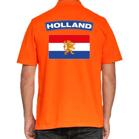 Plus size Holland supporter polo shirt orange for men