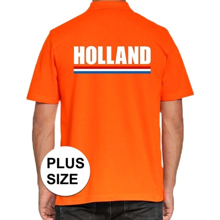 Grote maten polo Holland t-shirt oranje Kingsday voor heren