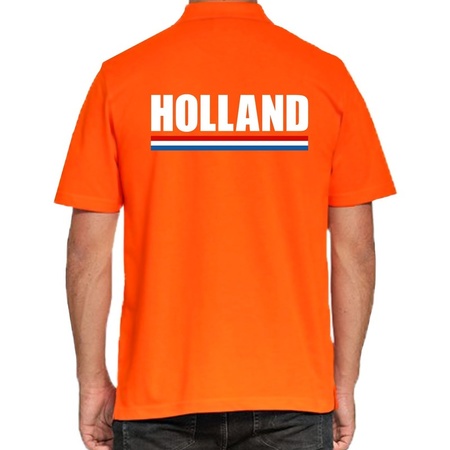Plus size Holland polo shirt orange for men