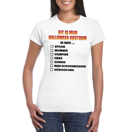 Halloween dames shirt  checklist wit