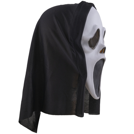 Halloween thema verkleed masker - Scream/Ghostface - volwassenen - met kap