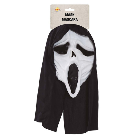 Fiestas Halloween thema verkleed masker - Scream/Ghostface - volwassenen - met kap