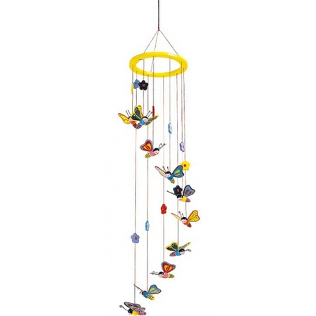 oogopslag decaan Verlichten Kinderkamer decoratie mobiel met vlinders 80 cm | Fun en Feest