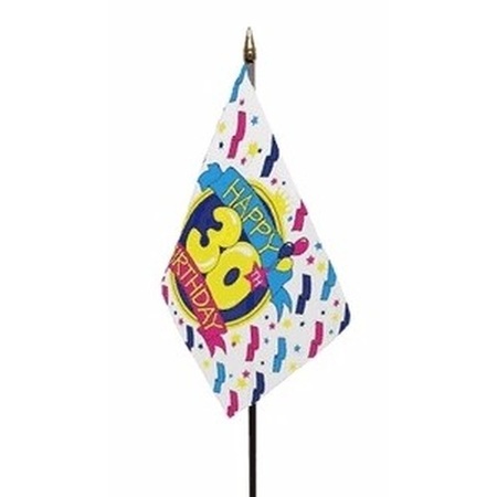 Happy 30th Birthday vlaggetje polyester