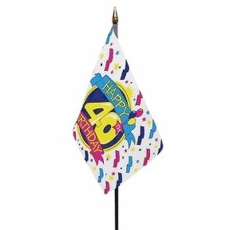 Happy 40th Birthday vlaggetje polyester