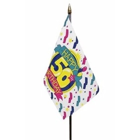 Happy 50th Birthday vlaggetje polyester