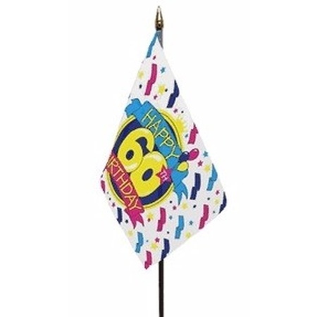 Happy 60th Birthday vlaggetje polyester