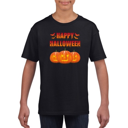 Happy Halloween t-shirt zwart voor jongens en meisjes