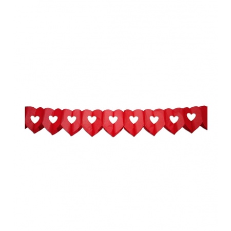 Liefde thema Valentijn slingers van 6 meter rood | Fun en Feest