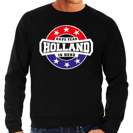 Have fear Holland is here supporter trui / kleding met sterren embleem zwart voor heren