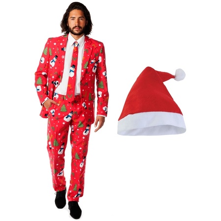 Kalmerend ideologie Gestaag Foute Kerst Opposuits pakken/kostuums met Kerstmuts - maat 54 (2XL) voor  heren Christmaster | Fun en Feest