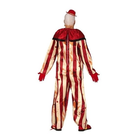 Killer clown Halloween verkleed kostuum rood/wit voor heren