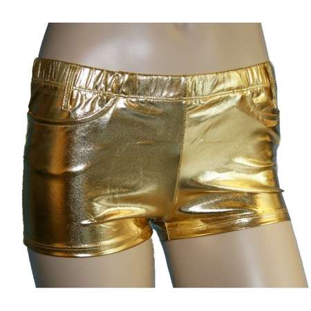 Gouden verkleed party hotpants voor dames