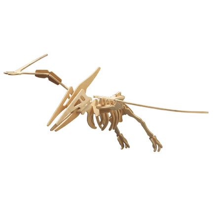 Houten 3D dino puzzel bouwpakket set T-rex en Pteranodon