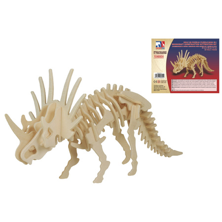 Houten 3D puzzel styracosaurus dinosaurus 23 cm