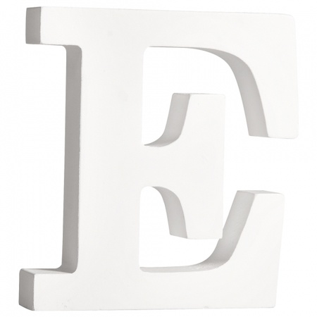 Amfibisch vertrouwen Krijt Witte houten letter E 11 cm | Fun en Feest