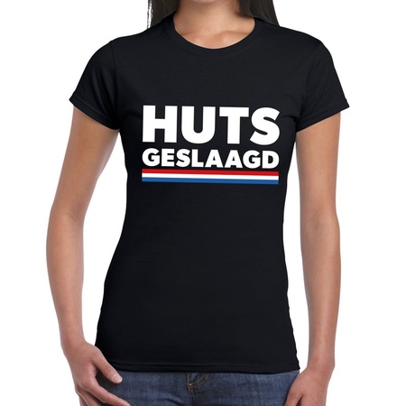 HUTS geslaagd cadeau t-shirt zwart voor dames
