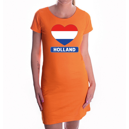 Oranje jurkje I love Holland / Nederlandse vlag voor dames