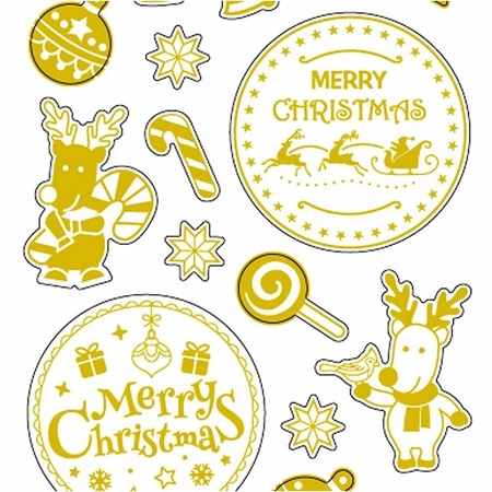 Gouden kerst stickers 26 stuks