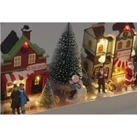 Kerstdorp maken kersthuisjes winkels en figuren 17delig met LED lampjes