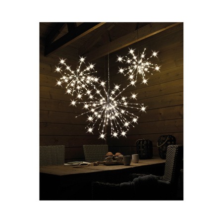Kerst lamp zilveren ster met 80 LED lichtjes