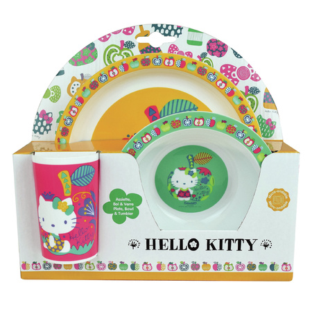 Kinder ontbijt set Hello Kitty 3-delig van kunststof