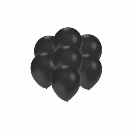 200x Mini ballonnen zwart metallic