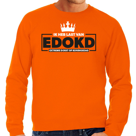 Bellatio Decorations Koningsdag sweater heren - extreme dorst op koningsdag - oranje - feestkleding