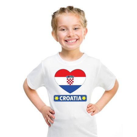 Croatia heart flag t-shirt white kids