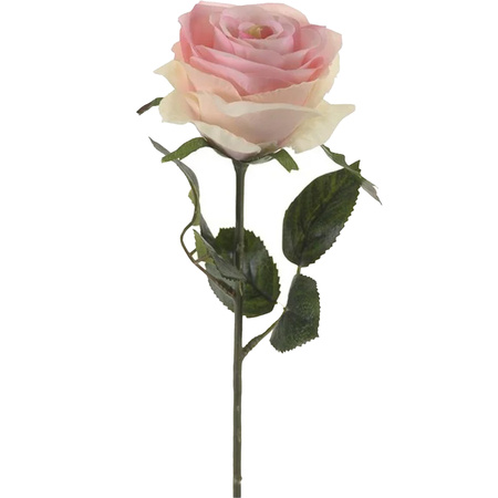 Emerald Kunstbloem roos Simone - licht roze - 45 cm - decoratie bloemen